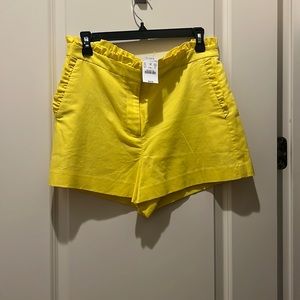 J Crew Yellow ruffle shorts size 8